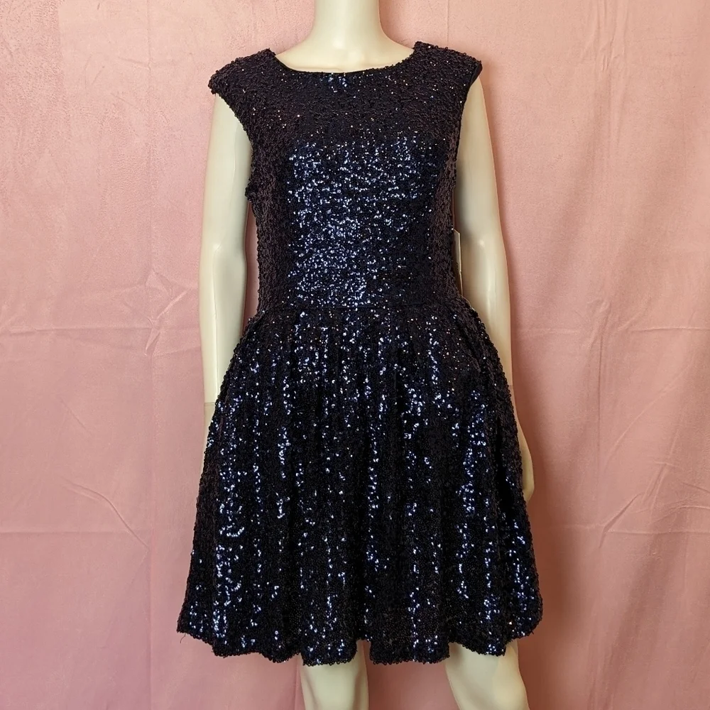 emerald sundae homecoming dresses Emerald Sundae Womens Blue Cap Sleeve Short Fit + Flare Party Dress Juniors XL